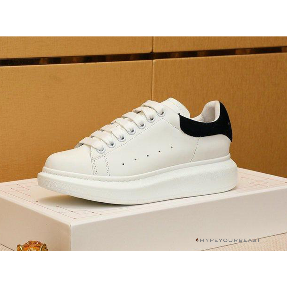 Alexander McQueen White / Black Suede Heel Sneaker