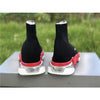 BCG Sock Sneakers Clear Sole Black / Red