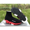 BCG Sock Sneakers Clear Sole Black / Red