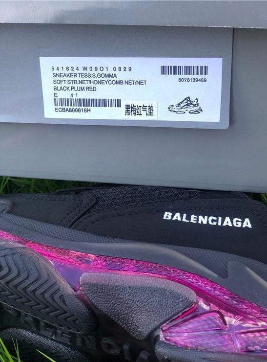 BCG Triple S Clear Sole - Black Pink Neon