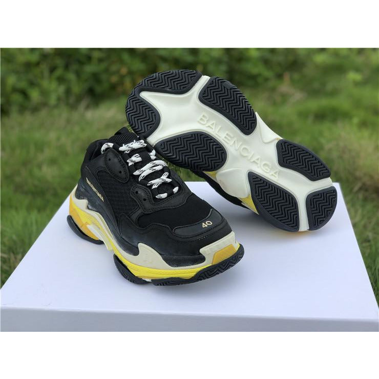 BCG Triple S Sneakers Black / Yellow