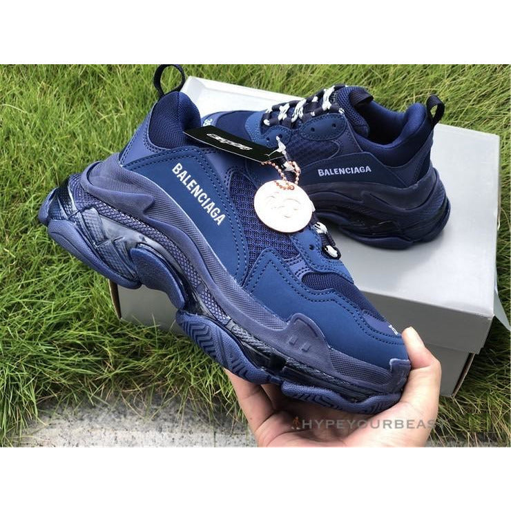 BCG Triple S Clear Sole Navy Blue