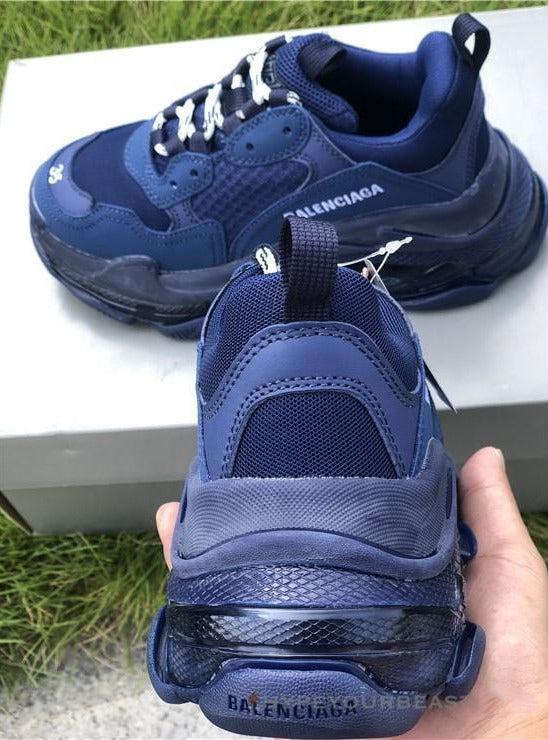 BCG Triple S Clear Sole Navy Blue