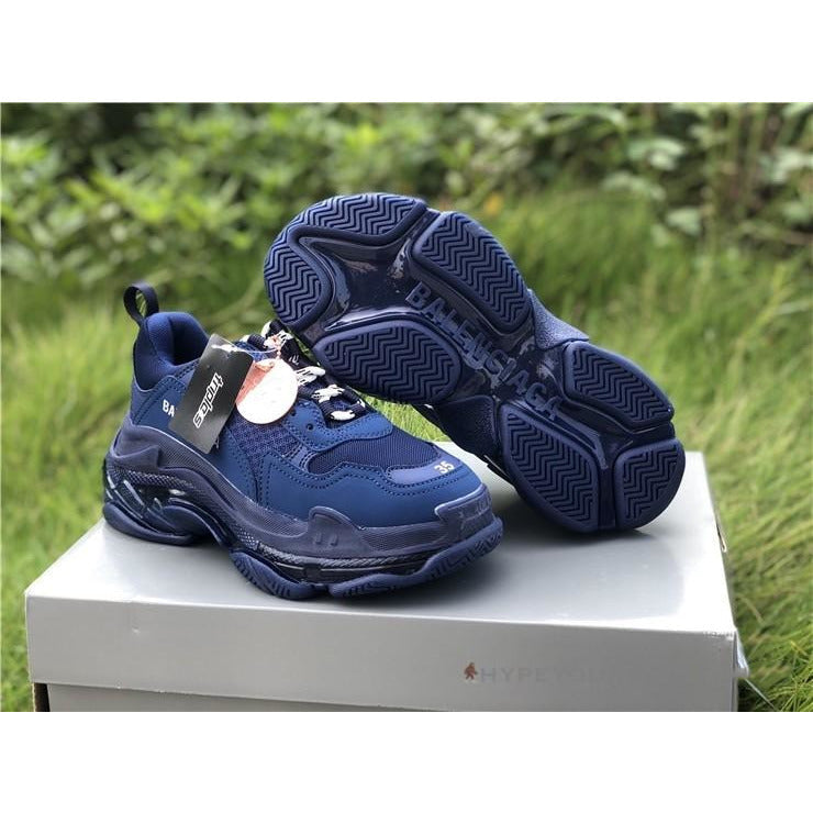 BCG Triple S Clear Sole Navy Blue