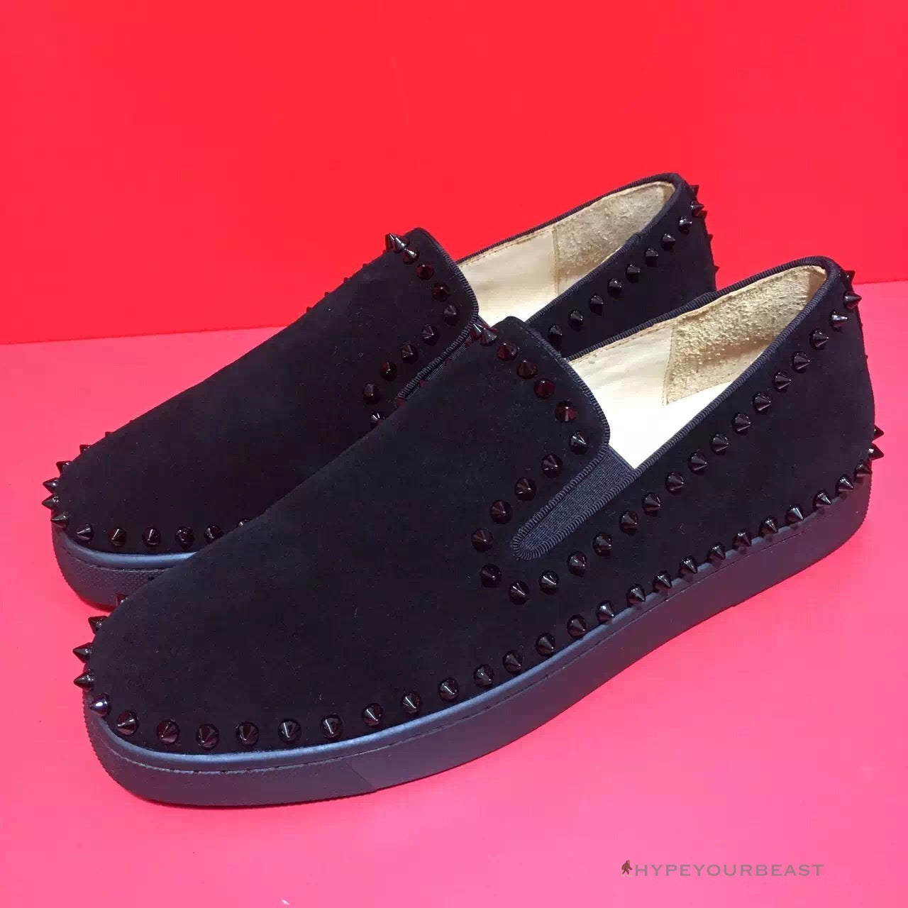 CL Black Spikes Orlato Flat Red Bottom