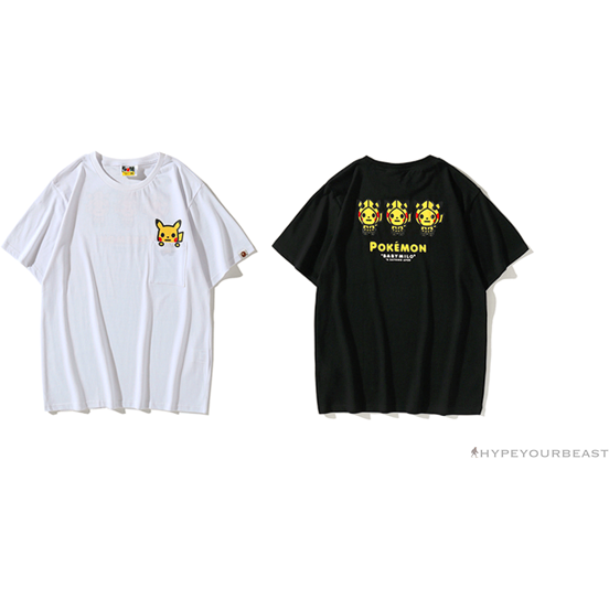 BAPE Baby Milo Pocket Pikachu Tee Shirt 'WHITE'