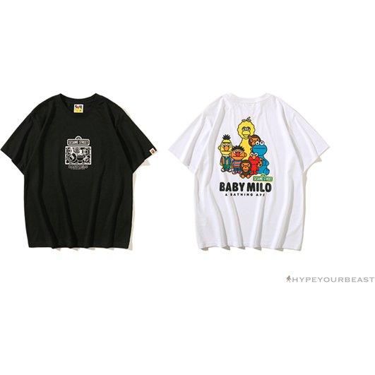 BAPE Baby Milo Sesame Street Plain Tee Shirt 'BLACK'