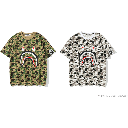 BAPE Chinese Style Ink 10th Anniversary Camouflage Tee Shirt 'WHITE'