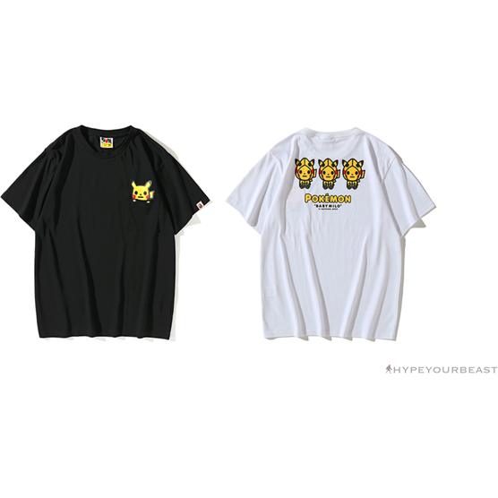 BAPE Baby Milo Pocket Pikachu Tee Shirt 'WHITE'