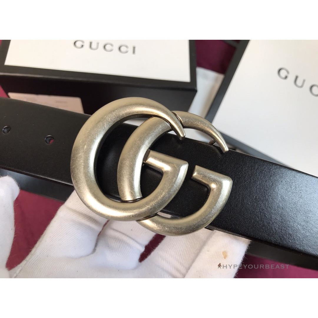 GC Belt Black Silver Buckle