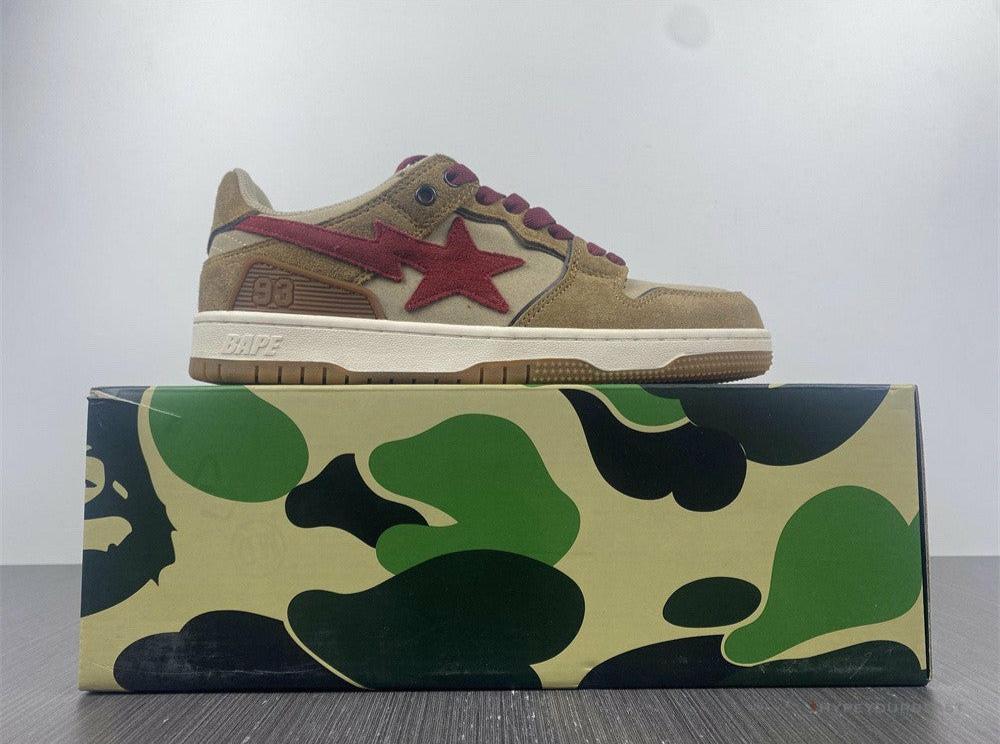 Bape Sta Low Top Sneakers 'Brown Red'