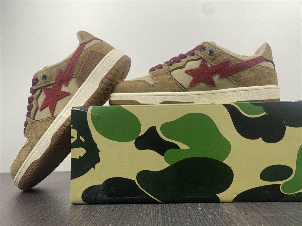 Bape Sta Low Top Sneakers 'Brown Red'