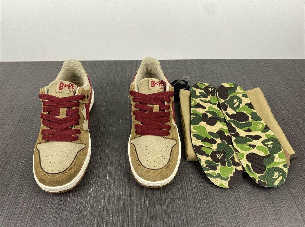 Bape Sta Low Top Sneakers 'Brown Red'