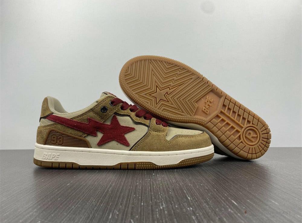 Bape Sta Low Top Sneakers 'Brown Red'