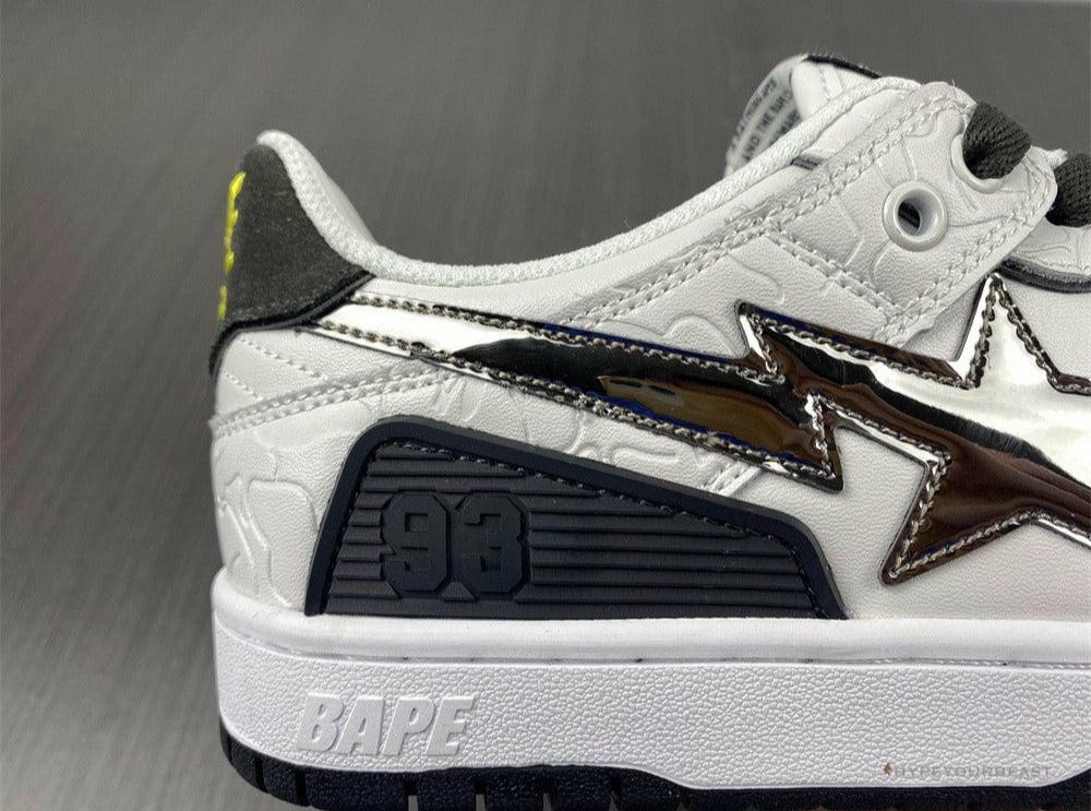 Bape Sta Low Top Sneakers 'White Metallic Silver'