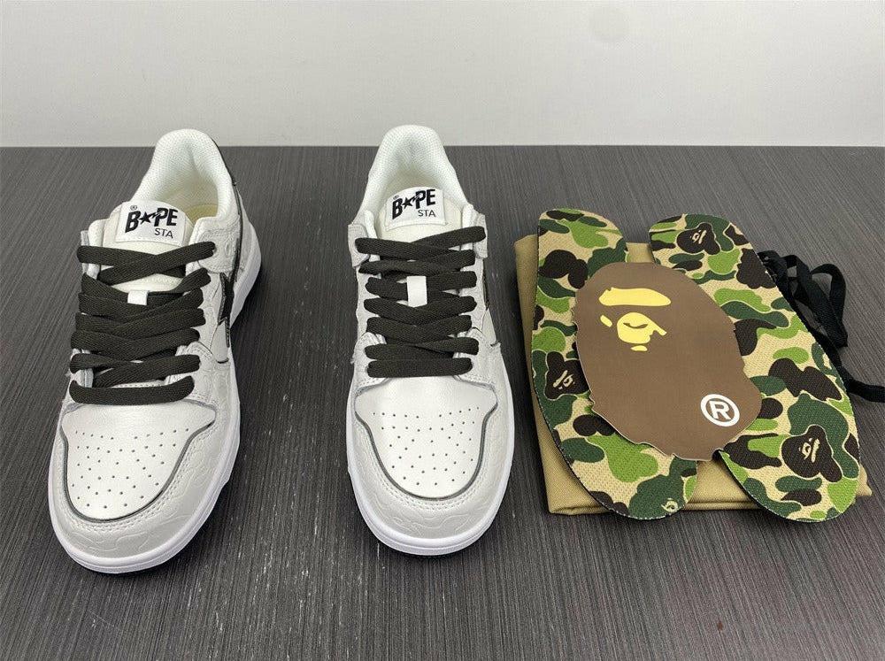 Bape Sta Low Top Sneakers 'White Metallic Silver'