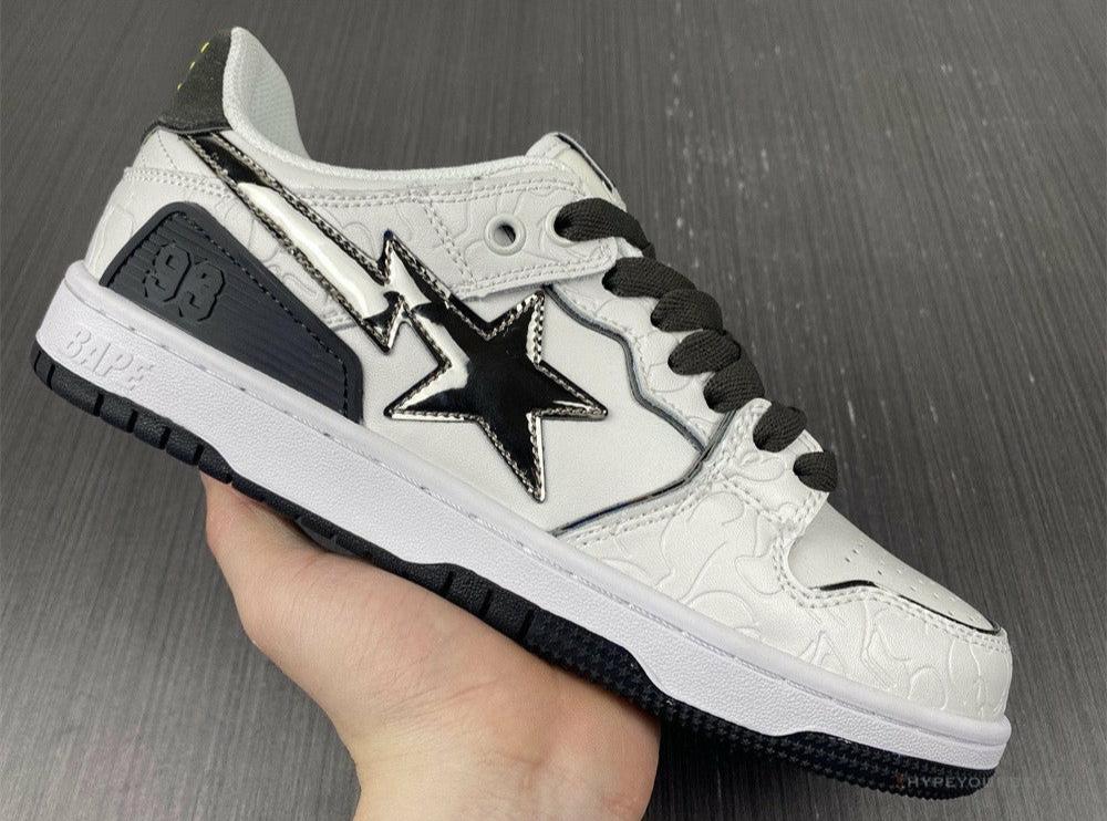 Bape Sta Low Top Sneakers 'White Metallic Silver'