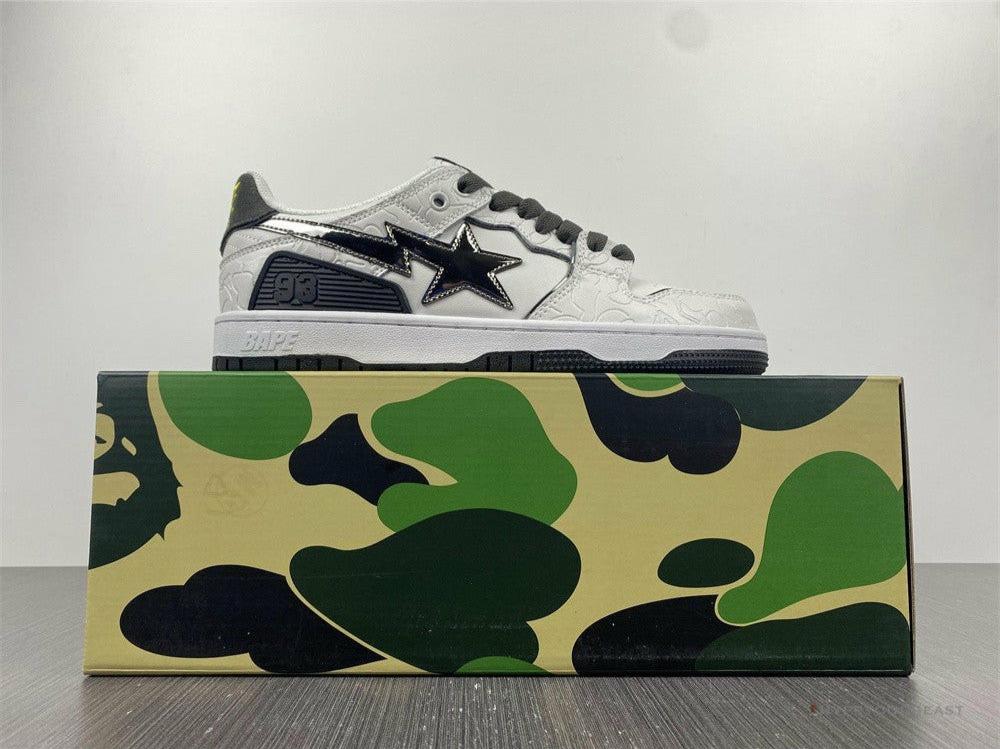 Bape Sta Low Top Sneakers 'White Metallic Silver'