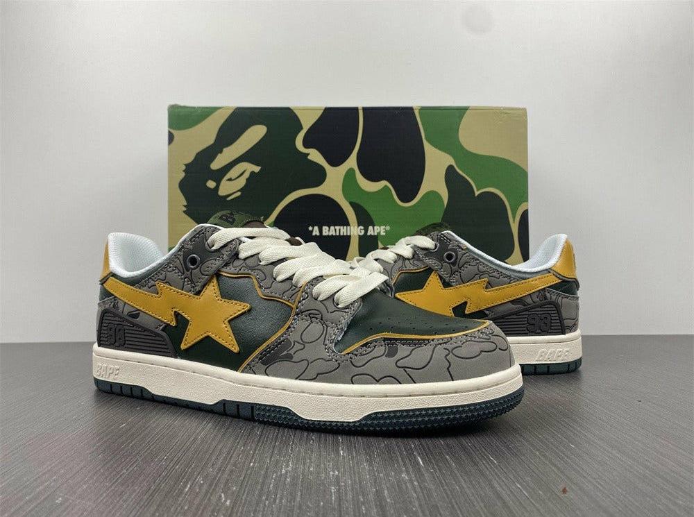 Bape Sta Low Top Sneakers 'Grey Mustard Yellow'