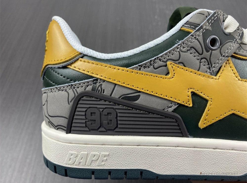 Bape Sta Low Top Sneakers 'Grey Mustard Yellow'