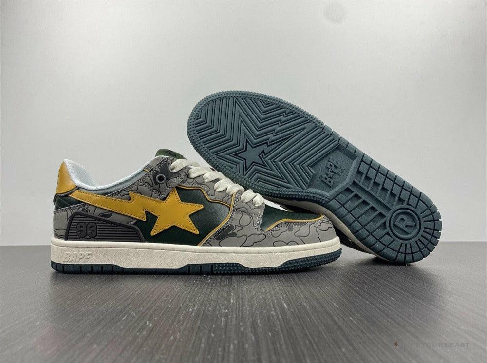 Bape Sta Low Top Sneakers 'Grey Mustard Yellow'