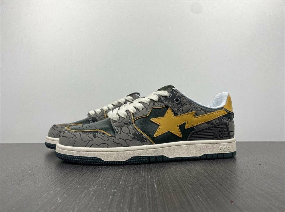 Bape Sta Low Top Sneakers 'Grey Mustard Yellow'