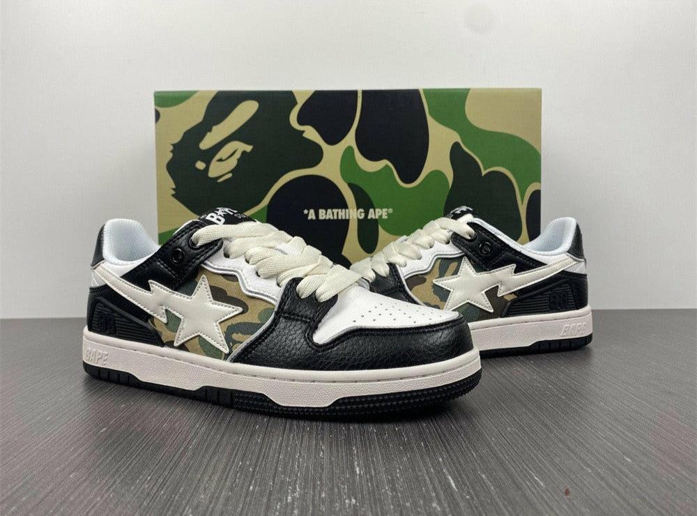 Bape Sta Low Top Sneakers 'Navy Camo'