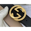 GG Men's Black Belt Gold Buckle