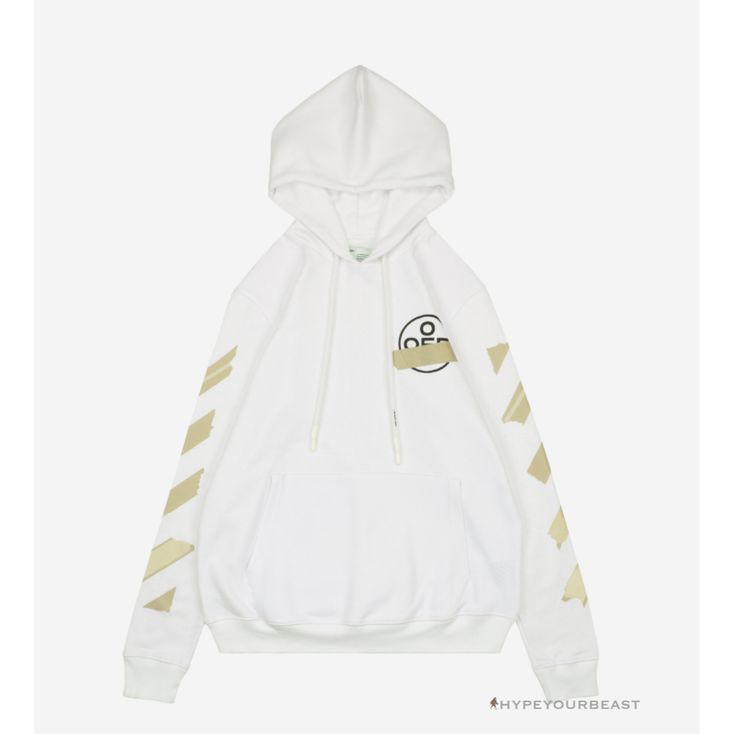 Off White Hoodie White Gold