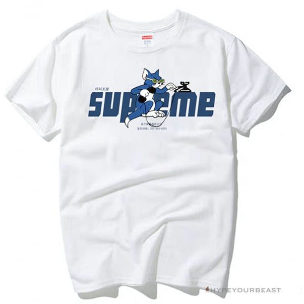 Supreme Tee Shirt Tom & Jerry White
