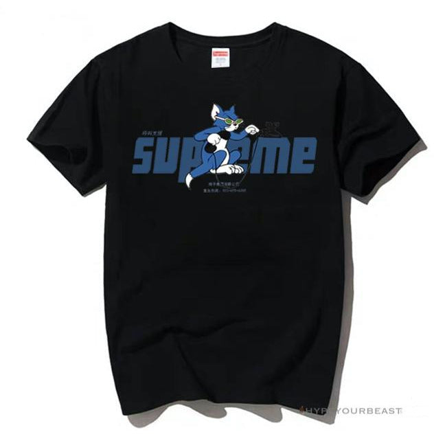 Supreme Tee Shirt Tom & Jerry Black