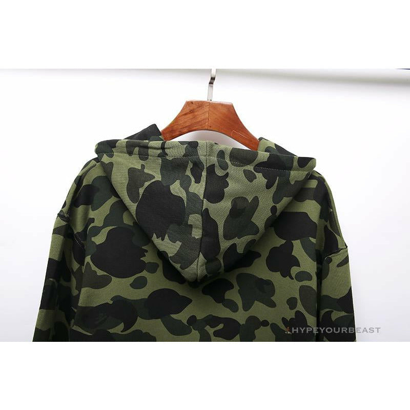 BAPE x Bathing Ape Head Camouflage Hoodie 'GREEN'