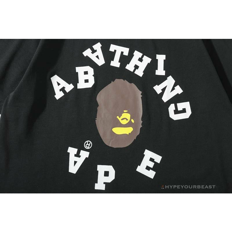 BAPE Messy Letters Upside Down Little Ape Head Tee Shirt 'BLACK'