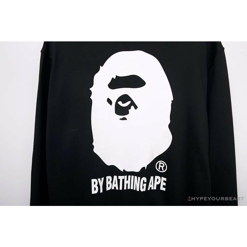 BAPE Behind The Great Ape-Man Head Long Sleeve Shirt 'BLACK'