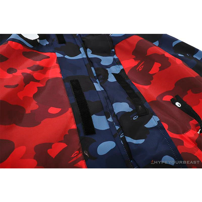 BAPE x PSG Paris Saint-Germain Camouflage Blue-Red Hoodie