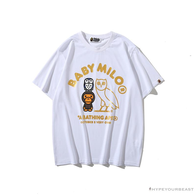 BAPE Baby Milo Owl Bronzing Tee Shirt 'WHITE'