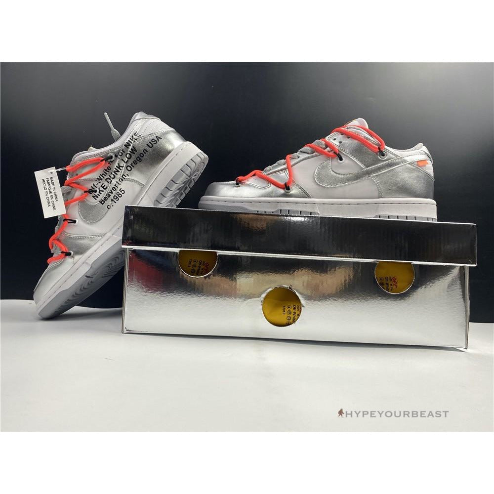 Nike Off-White X Dunk Low 'Metallic Silver’