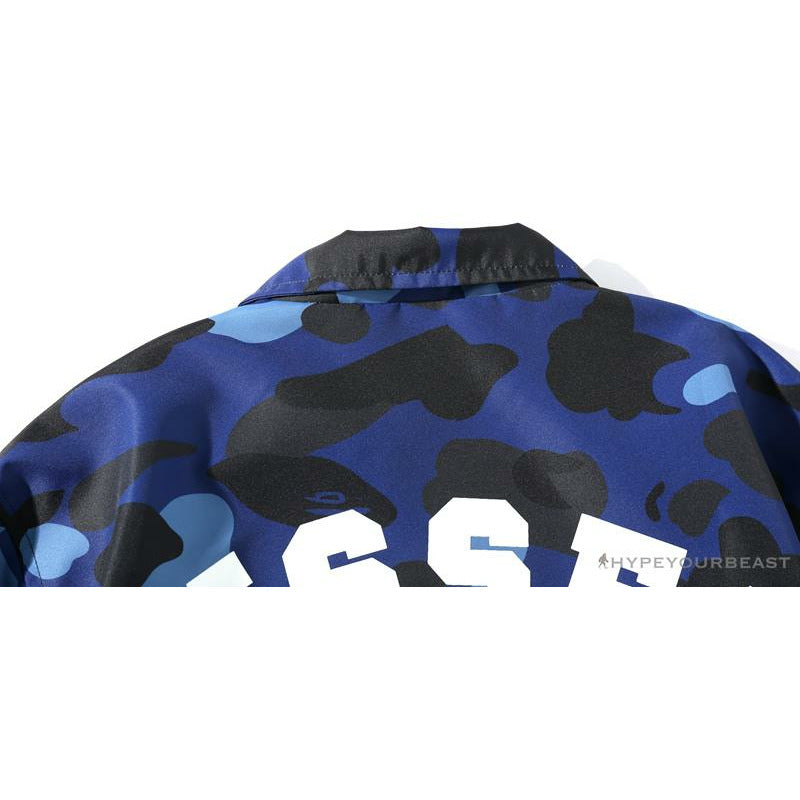 BAPE x RUSSELL ATHLETIC Drawstring Camouflage Sweater 'BLUE'