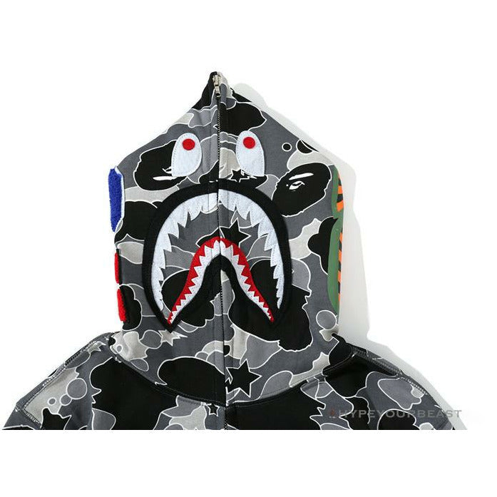 BAPE Shark Head STA Star Camouflage Hoodie 'BLACK'