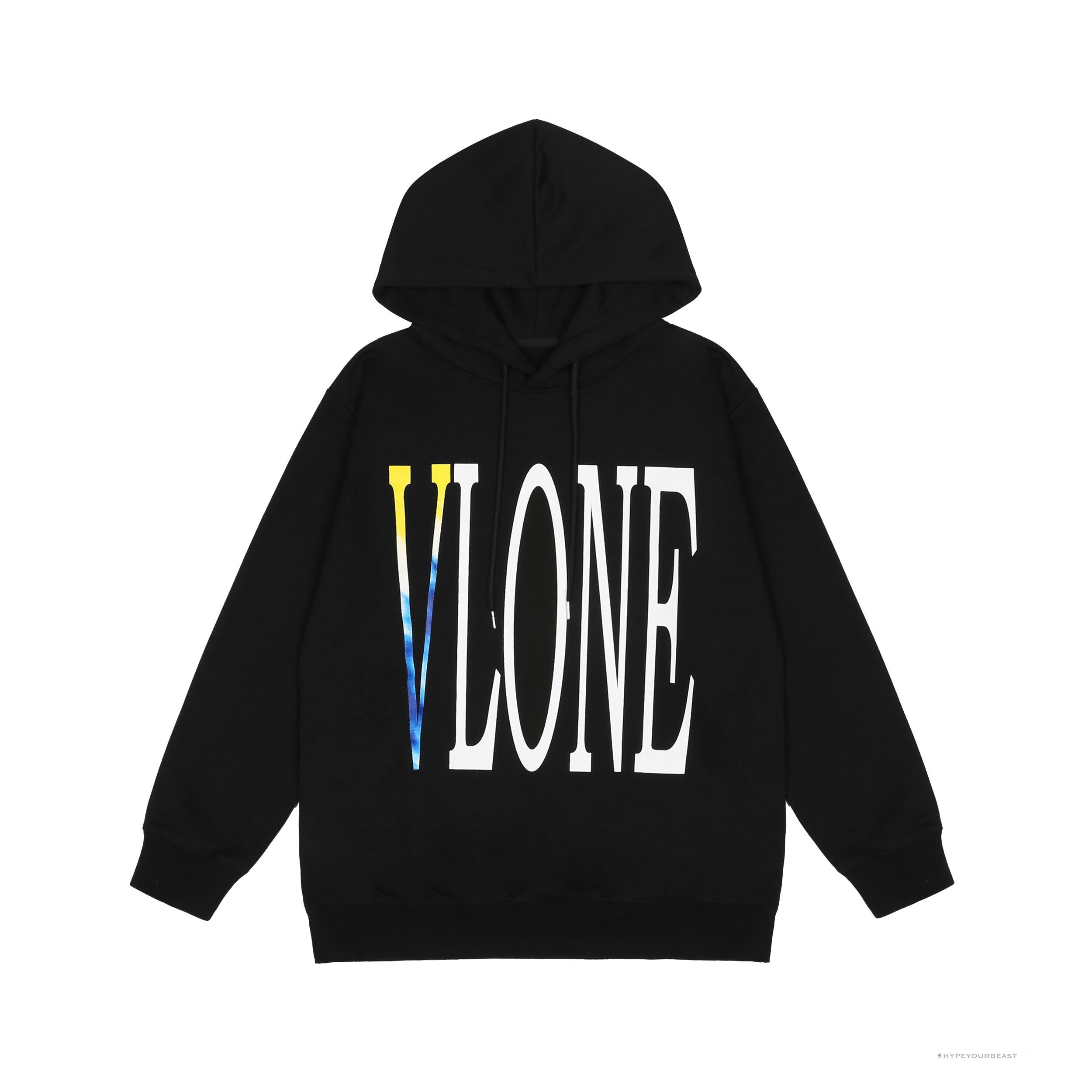 Vlone Hoodie Blue Yellow Logo (Black)