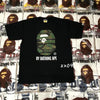 BAPE Tiger Pattern Camouflage Ape Man Initial Print Tee Shirt 'BLACK'