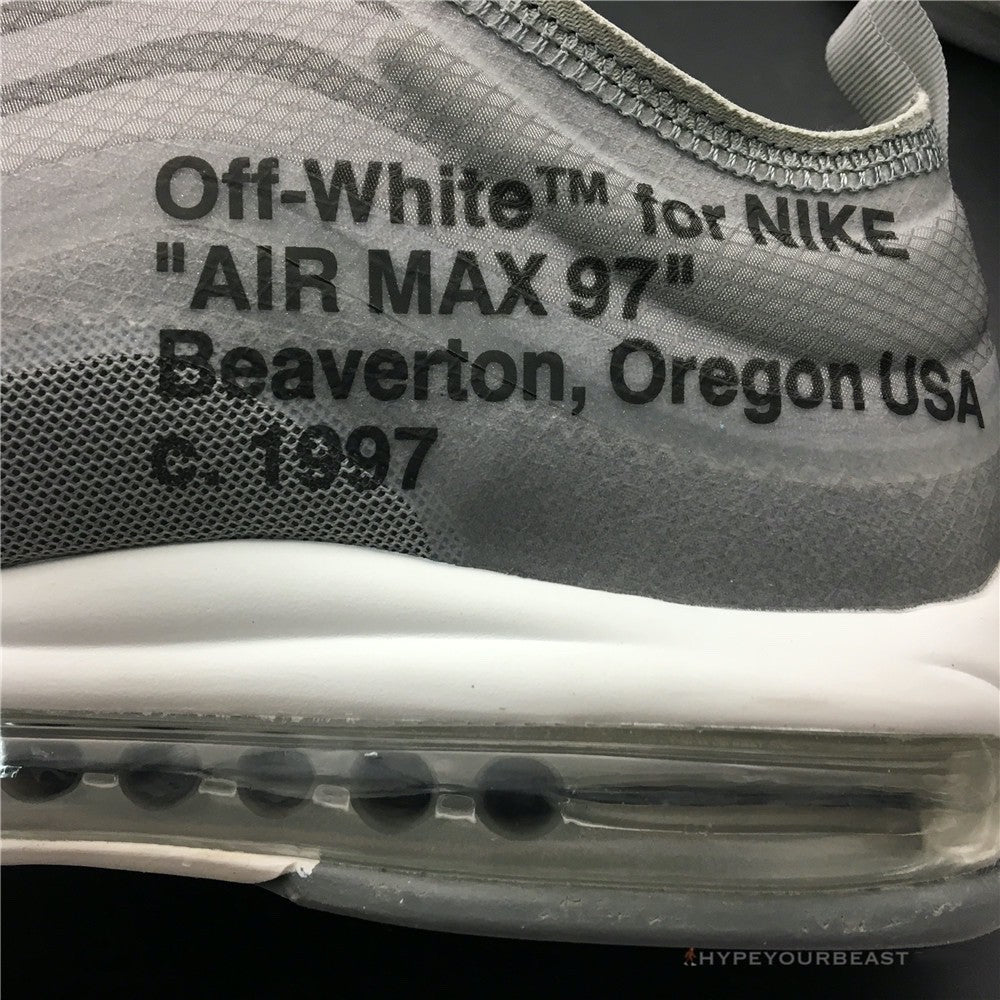 Off White X Nike Air Max 97 Light Grey Black White