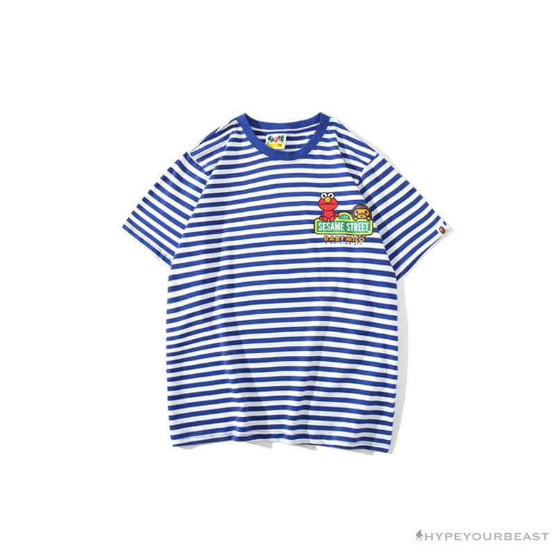 BAPE Baby Milo Sesame Street Striped Tee Shirt 'BLUE'
