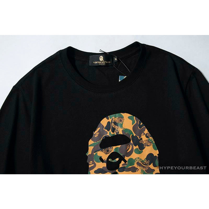 BAPE x MCM Camouflage Ape Head Tee Shirt 'BLACK'