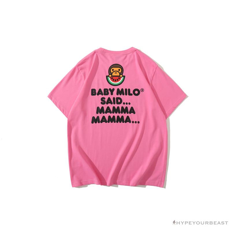 BAPE Baby Milo Watermelon Little Monkey Tee Shirt 'PINK'