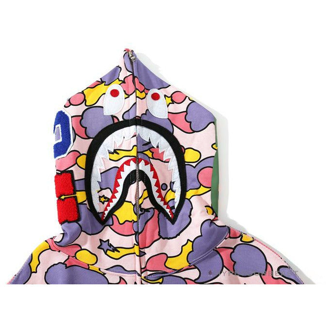 BAPE Shark Head STA Star Camouflage Hoodie 'PINK'