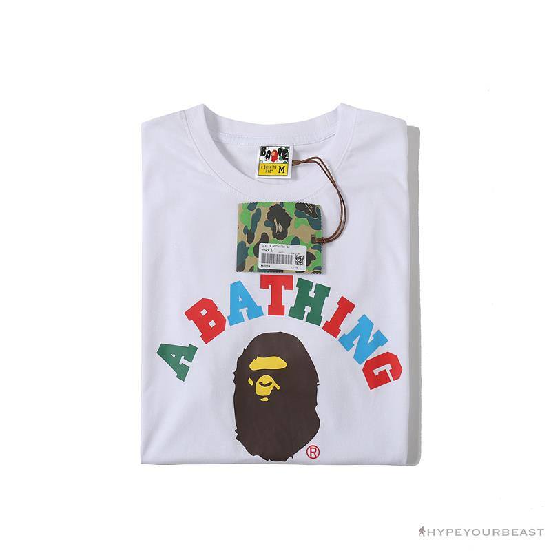 BAPE Little Ape Head Colorful Classic Tee Shirt 'WHITE'
