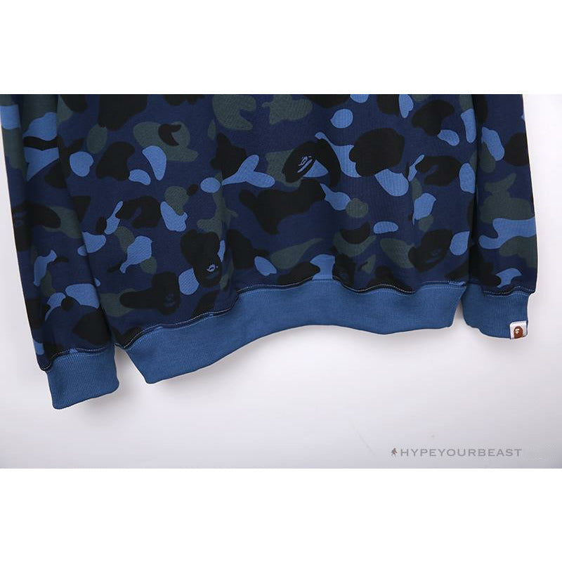 BAPE Classic Ape Head Embroidered Camouflage Long Sleeve Shirt 'BLUE'