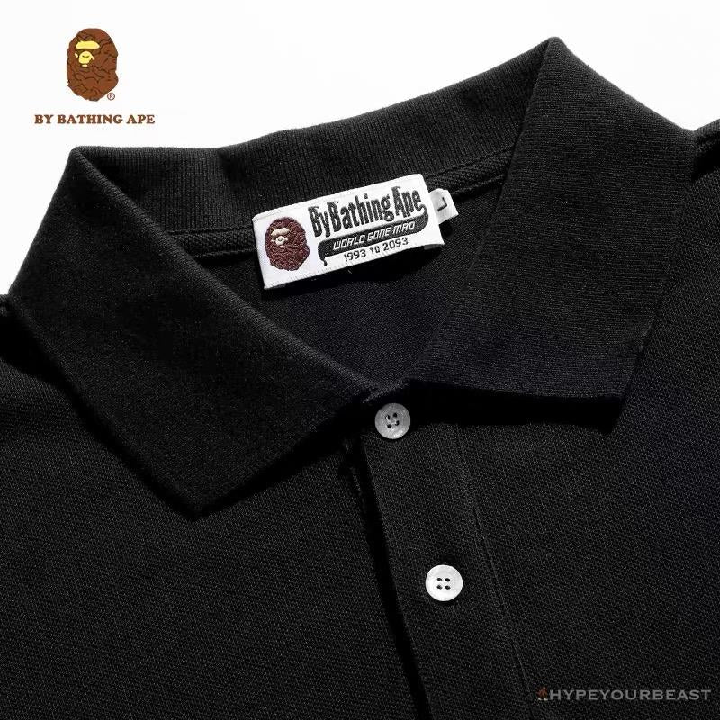 BAPE Classic Ape Head Print Versatile Polo Shirt 'BLACK'