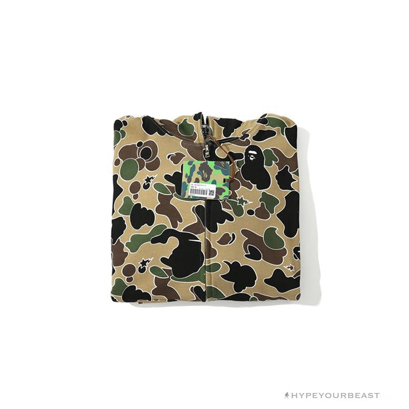 BAPE Shark Head STA Star Camouflage Hoodie 'YELLOW'